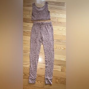 Pink leopard PJ set